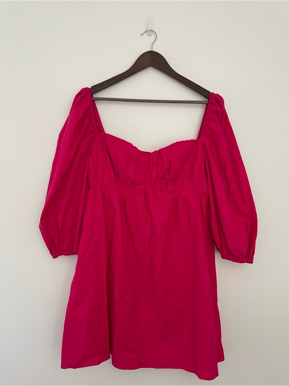 Reformation Farley Dramatic Puff Sleeve Empire Waist Sweetheart Mini Dress